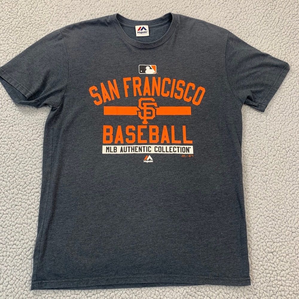 Majestic T-Shirt Mens Large Charcoal San Francisco Giants MLB Graphic Tee